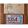 Image 1 : Mint in wrapper Alaska Motorcycle license plate - Very Scarce find - Possibly 1970's or 1980's