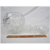 Image 1 : Large Cut Glass Rose Bowl and Cream and Sugar - no damage