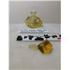 Image 2 : VINTAGE AMBER GLASS GEOMETRIC PERFUME BOTTLE