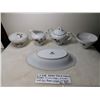 Image 2 : JAPAN 7001A PEDESTAL FLORAL CREAM & SUGAR 2 CUPS & SAJI JAPAN DISH