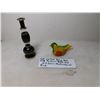 Image 3 : VINTAGE GENIE STYLE PERFUME BOTTLE & MULTICOLOURED ART GLASS BIRD UNSIGNED