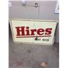 Image 1 : Hires rootbeer tin sign - embossed, 36"x60" - 1963