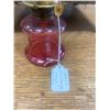 Image 2 : 1880's Cranberry lamp, comes with chimney - Rare, original lamp - 10 1/2"H