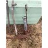 Image 2 : 4 Vintage tools - 2 scythes, corn planter, splitting axe