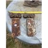 Image 1 : Barn track rollers - pair of late, original industrial door rollers