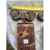 Image 2 : Barn track rollers - pair of late, original industrial door rollers