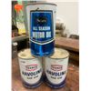Image 1 : 3 Full oil tins - 2 Texaco - 1 sears