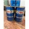 Image 2 : 3 1Qt oil tins - 2 Esso, 1 Sears - all are full