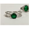 Image 4 : Two sterling silver rings with green stones