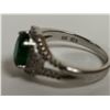 Image 6 : Two sterling silver rings with green stones
