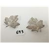 Image 1 : Two sterling silver maple leaf brooches, made in Germany