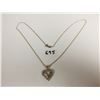 Image 1 : 10K hear with diamonds necklace, 3.0 grams