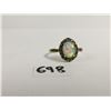 Image 1 : Vintage 10K gold ring with large opal stone and small diamonds