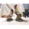 Image 1 : Hen and Rooster resin pair, 12" high rooster