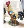 Image 2 : Hen and Rooster resin pair, 12" high rooster