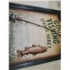 Image 3 : Good Fishing starts here sign, embossed 27"x17"