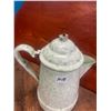 Image 2 : Granite ware, coffee pot - 9 1/2" tall - green and white