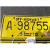 Image 2 : 1978 & '83 Alberta off-highway license plates