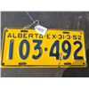 Image 1 : 1952 Albeta license plate - very good condition
