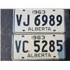 Image 3 : Three 1963 Alberta license plates - very good