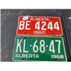 Image 1 : Pair of 1960's Alberta license plates - very good