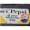 Image 1 : Pepsi - pepsi-cola bottle rack top sign 22" X 10.5", 2 sided (1962)