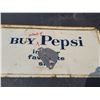Image 3 : Pepsi - pepsi-cola bottle rack top sign 22" X 10.5", 2 sided (1962)