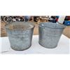 Image 3 : 2 Vintage Galvanized Buckets