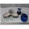 Image 1 : Lot of Unique collectible kitchen items: Skull candy serving tray, 3 “Cheers” mason jar shot glasses