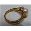Image 5 : 18KGE gold ring with pearl and two diamonds – 2.1g (diamonds & pearl unchecked)