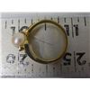 Image 6 : 18KGE gold ring with pearl and two diamonds – 2.1g (diamonds & pearl unchecked)