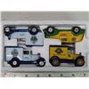 Image 1 : 4 Beer Vans –1:57-scale vehicles- Die-cast – 1979Model A Ford, 1921 Model T Ford, 1992 ‘39 Chevy Sed