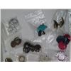 Image 4 : Lot of Costume jewelry earrings, rings & white jewelry box