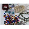 Image 4 : Lot of assorted costume jewelry + White jewelry box