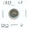 Image 1 : 1853 3¢ three cent USA - G