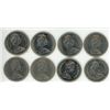 Image 2 : 8x Canada 50 cent coins: 1968,1969,1970,1973,1974,1975,1978,1979