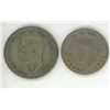 Image 2 : 1942 British Half Crown George IVS VI D:G:BR:OMN:REX coin, & 1948 British 2 Shillings George IVS VI 