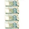 Image 1 : 4x Banco Central Do Brazil 500 Quinhentos Cruzados