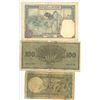 Image 2 : 3 Foreign Bank notes: 1 Rupee,  100 Hundra Mark, 5 Cinq Francs