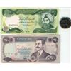 Image 1 : 2x Iraq Bank notes, and unique coin