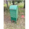 Image 1 : Old style original mail box - 56"x18" - bottom door there, but not on hinges