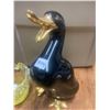Image 3 : 1 Art glass bowl & ceramic duck planter - Duck 9" tall - Bowl 3 1/2" tall