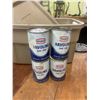 Image 1 : 4 Texaco oil tins full - valvoline