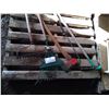 Image 2 : 2 rakes, weedwhip, hoe and axe