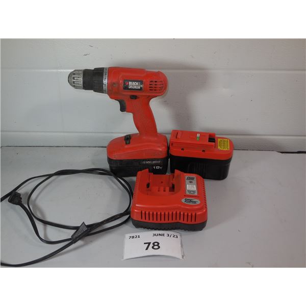 Black & Decker drill, battery & charger