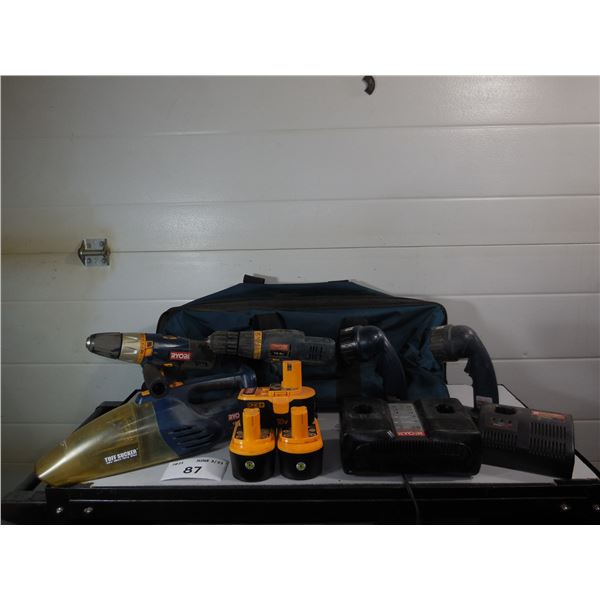 Ryobi Cordless Drill set w/batteries & chargers - works