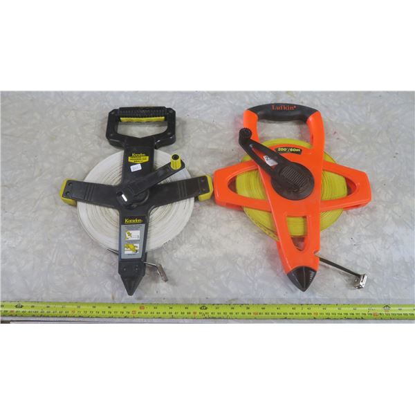 2x 200ft/60m fibreglass measuring tapes