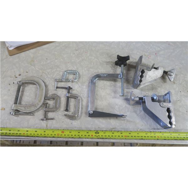 lot of assorted clamps