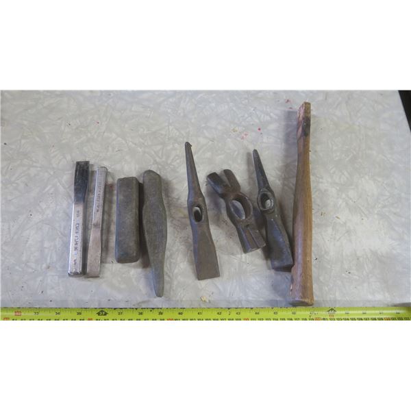 chisels, pick and hammer heads, and handle