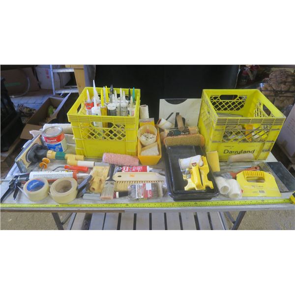 caulking, contact cement, painting supplies, etc.